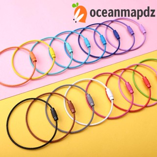 OCEANMAPDZ ห่วงพวงกุญแจ แบบสกรูหมุนได้ DIY อุปกรณ์เสริม