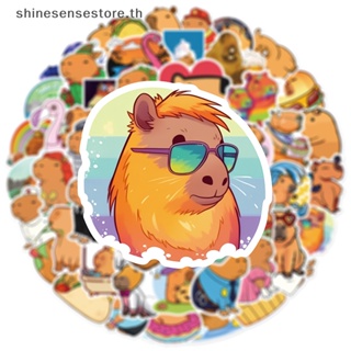 Shine สติกเกอร์ ลายการ์ตูน Capybara สําหรับตกแต่งตู้เย็น แล็ปท็อป โทรศัพท์มือถือ โน้ตบุ๊ก DIY 50 ชิ้น