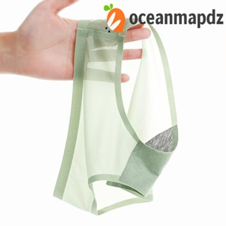 OCEANMAPDZ กางเกงชั้นใน ผ้าเรยอน เอวกลาง สีโปร่งใส แฟชั่นฤดูร้อน สําหรับผู้หญิง