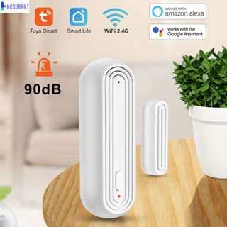 Tuya Smart Wifi Door Window Sensor Smart Home Security Alarm System 90db Siren App Alarm Function ทำงานร่วมกับ Google Assistant KDURANT