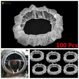 Yt- ปลอกพลาสติกหุ้มพวงมาลัยรถยนต์ แบบใช้แล้วทิ้ง 100 ชิ้น ต่อชุด