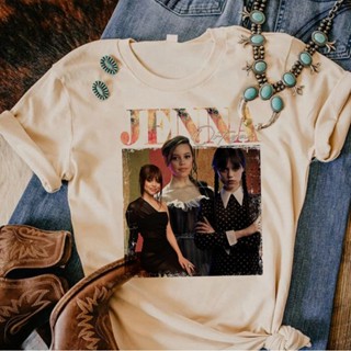 เสื้อยืด พิมพ์ลายมังงะ Jenna Ortega สไตล์ฮาราจูกุ สําหรับผู้หญิง y2k