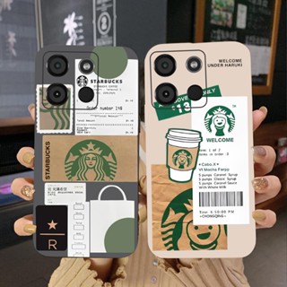 เคสนิ่ม ขอบสี่เหลี่ยม ลาย Starbucks สําหรับ ITEL A60s A60