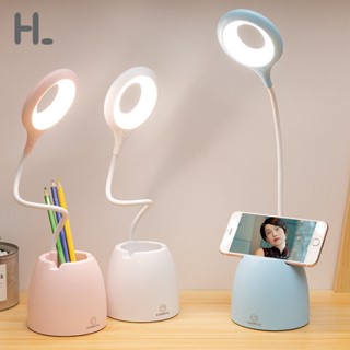 Happylife ง่าย USB ชาร์จป้องกันดวงตา led ที่ใส่ปากกาโคมไฟตั้งโต๊ะโคมไฟตั้งโต๊ะแบบสัมผัสที่ทันสมัยเรียบง่ายชาร์จและเสียบปลั๊ก