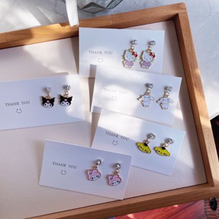 Cartoon Big Two Dog Earrings Girls New Cute Animal Imp Rabbit 925 Silver Needle Earrings Student Girl Earrings