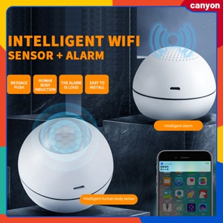 Wifi Human Body Motion Sensor+สัญญาณกันขโมย Full Time Remote Monitoring App Push Notification Alarm Home Safety Protection System canyon