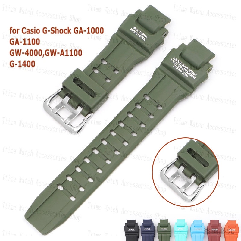 สําหรับ GA-1000 GA 1100 GW-4000 GW-A1100 G-1400 ดําน้ํากีฬานาฬิกาสร้อยข้อมือกันน้ํา PU ซิลิโคนนาฬิกาอุปกรณ์เสริม