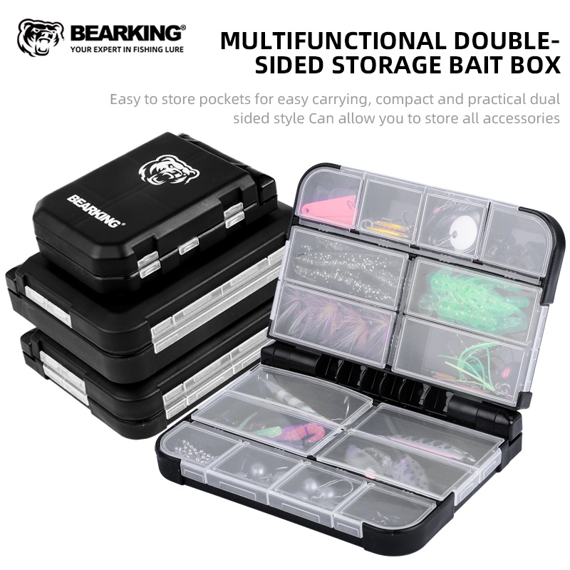 Bearking MINI Doublex Sided Fishing Tackle Box Rings Bait Lure Hook Storage Box อุปกรณ์ตกปลาพลาสติกกรณี