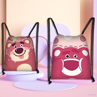 Lotso กระเป๋าเป้สะพายหลัง อเนกประสงค์ ขนาดใหญ่ จุของได้เยอะ ลายหมีสตรอเบอร์รี่ แฟชั่นสําหรับเด็กนักเรียน