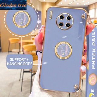 เคสโทรศัพท์มือถือ ลายต้นไม้ Gloden พร้อมขาตั้ง และสายคล้อง สําหรับ Huawei Y9A Nova 8i Mate 10 Pro Mate 20 Pro Mate 30 Pro Mate 40 Pro Mate 50 Pro