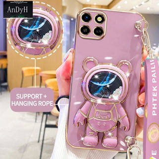 Andyh เคสโทรศัพท์มือถือ ลายนักบินอวกาศ 3D พร้อมสายคล้อง สําหรับ OPPO A93 2020 Reno 4F F17 Pro