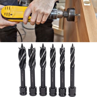 Industrial Shop 6PCS Auger เจาะ Bits พร้อม Hex Shank 4 Edges ขลุ่ยรูเปิด Bit Woodworking Drill