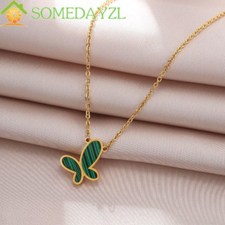 SOMEDAYZL เครื่องประดับ สร้อยคอ สร้อยข้อมือ สแตนเลส สีทอง สไตล์วินเทจ สําหรับผู้หญิง