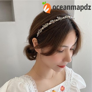 OCEANMAPDZ ที่คาดผม โลหะผสม ประดับคริสตัล สไตล์ฝรั่งเศส หรูหรา สําหรับเจ้าสาว