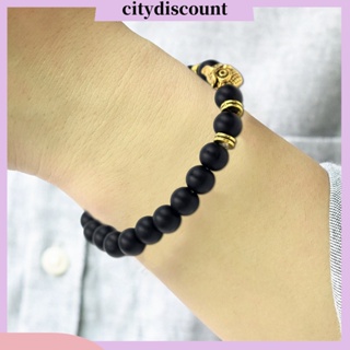 &lt;citydiscount&gt; สร้อยข้อมือ ลูกปัดหินภูเขาไฟเทียม ทรงเรขาคณิต นกฮูก ปรับได้ ยืดหยุ่น บรรเทาความเครียด ของขวัญ สําหรับผู้ชาย ผู้หญิง