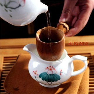 ALISONDZ กระชอนกรองชา กาแฟ ไม้ไผ่ สไตล์จีน สร้างสรรค์