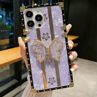 เคสโทรศัพท์มือถือ ลายผีเสื้อ พร้อมขาตั้ง สําหรับ VIVO V23E V21E V23 X27 V25 V27 V21 V20 V19 V17 V15 PRO V25E V27E V20SE Y02 Y02S T1 S1 PRO