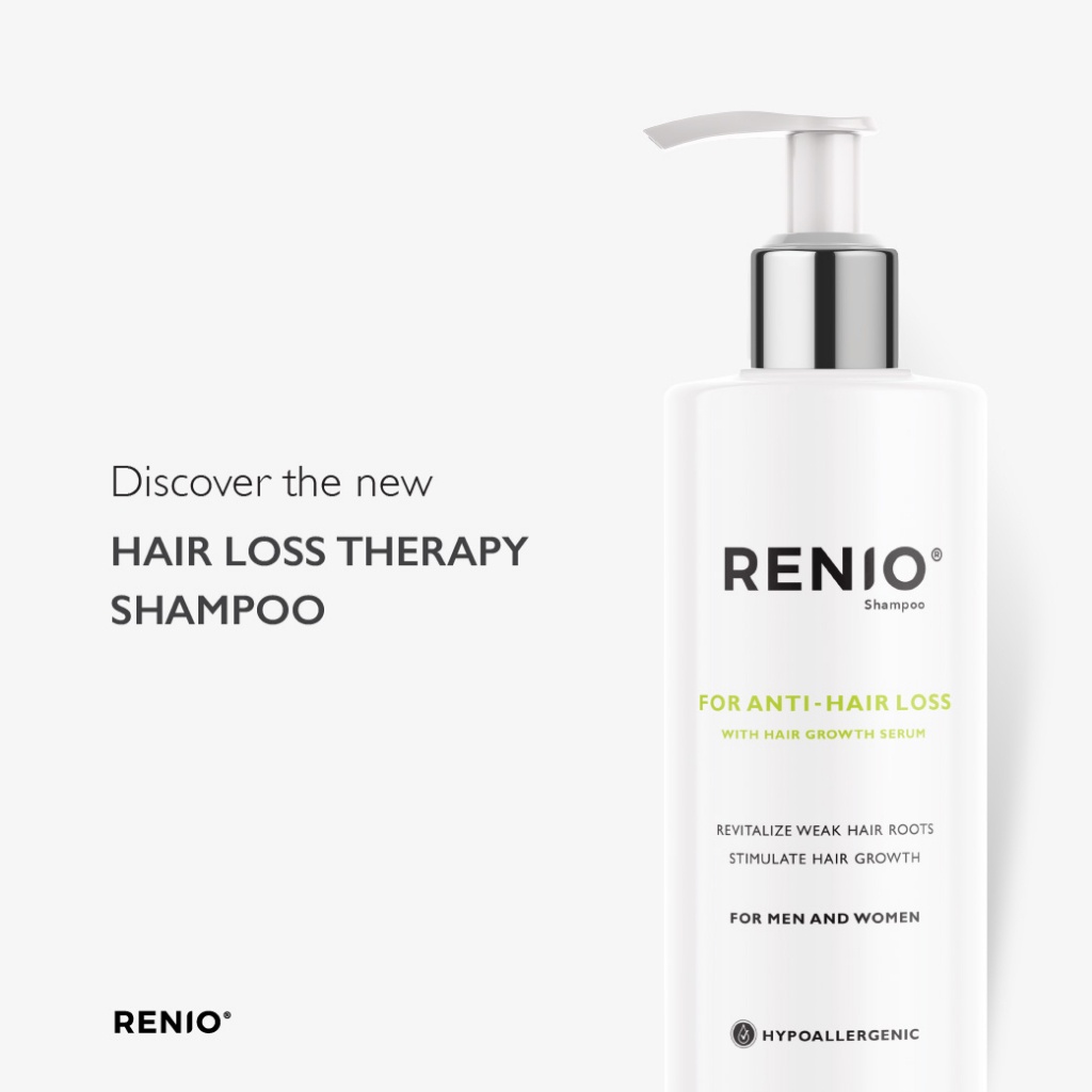 RENIO® SHAMPOO FOR ANTI-HAIR LOSS WITH 20% HAIR GROWTH SERUM 200 ML.