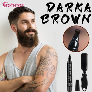 ชุดปากกาเติมหนวด Eelhoe ชุดปากกาหนวด Whisker Tracing Pen Beard Pencil Filler Waterproof Mustache Pen Beard Brush Beard Enhancer Mustache Coloring Shaping Maquiagens [TOP]