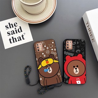 เคสโทรศัพท์มือถือ กันกระแทก ลายการ์ตูนหมีบราวน์ สําหรับ Motorola Moto G9 Plus