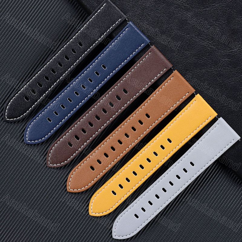สายนาฬิกาข้อมือหนัง 20 มม. 22 มม. สีดํา สีน้ําตาล สําหรับ Samsung Galaxy Watch 4 5 PRO 40 มม. 44 มม. 45 มม. GT2 3 PRO GTR