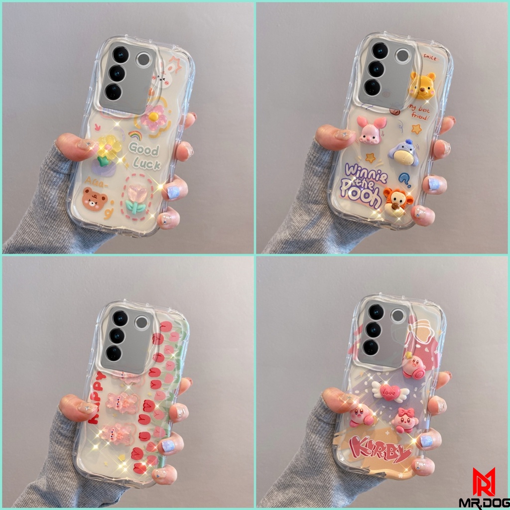 เคส VIVO V27 5G 2023 ตุ๊กตาสามมิติ สีใส การ์ตูน กรณีป้องกันโทรศัพท์มือถือ TY4