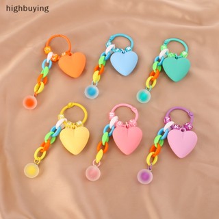 [highbuying] พวงกุญแจ จี้เรซิ่น รูปหัวใจ ถอดออกได้ เครื่องประดับแฟชั่น สําหรับผู้หญิง พร้อมส่ง