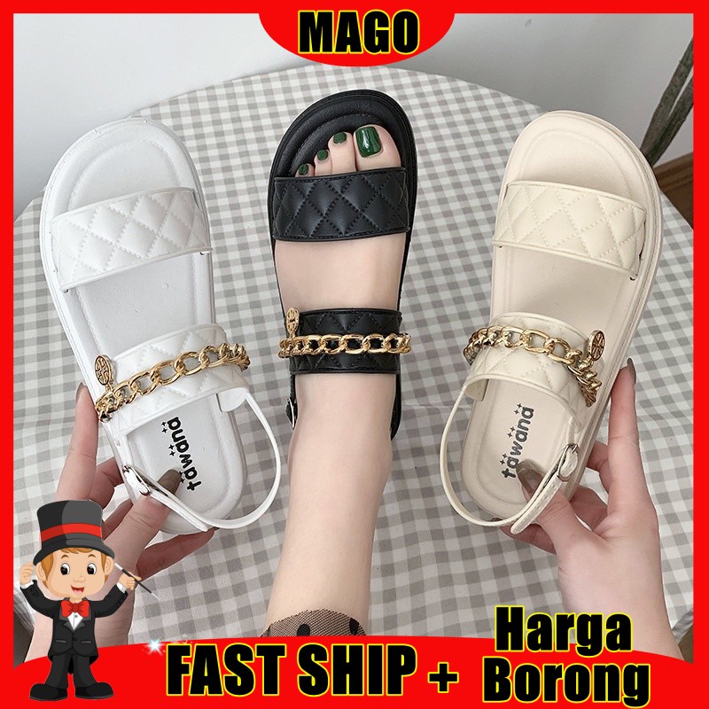 Mago Kasut Perempuan Straps รองเท้าแตะผู้หญิงแฟชั่น Selipar Wanita Kasut Perempuan Girls (2386)