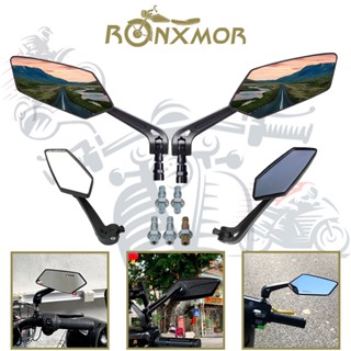 Ronxmor กระจกมองหลังรถจักรยานยนต์ สกูตเตอร์ E-Bike Cafe Racer HD 8 มม. 10 มม. สําหรับ KOSO 2 ชิ้น