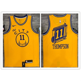 Nba Golden State Warriors No. ไม่ซ้ําใคร เสื้อกีฬาบาสเก็ตบอล ลายทีม Thompson 11 สีเหลือง 984484