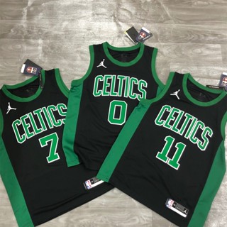 เสื้อกีฬาแขนสั้น ลายทีม Last Boston Celtics NBA สีดํา 2021 #0 สีน้ําตาล 7 IRVING 11 HJRZ 998955