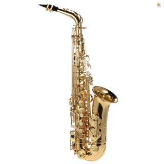 Ving) เครื่องดนตรีอัลโตแซกโซโฟนทองเหลือง Eb 802 Key Type Woodwind พร้อมแปรงทําความสะอาด และสายคล้อง