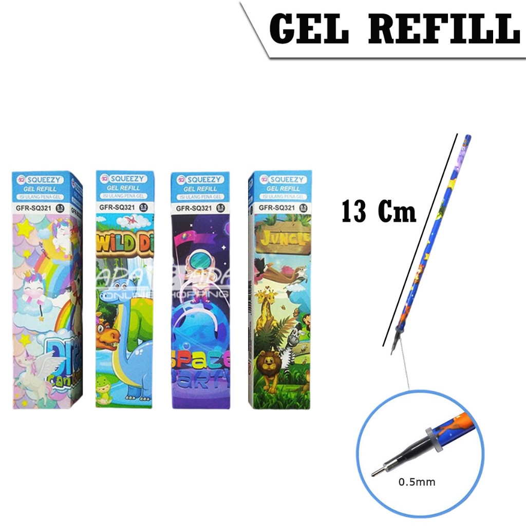 Apazada - ปากกาเจลหมึกสีดํา 0.5 มม. [1 กล่อง - 20 ชิ้น Sticks] / หมึกเติมปากกา GFR-SQ321