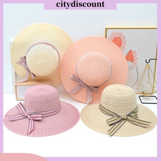 &lt;citydiscount&gt; หมวกปีกกว้าง ประดับโบว์ ระบายอากาศ ใส่สบาย เหมาะกับเดินชายหาดกลางแจ้ง แฟชั่นฤดูร้อน สําหรับผู้หญิง