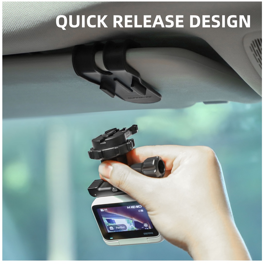 Sunnylife สําหรับใช้ได้กับ DJI OSMO Action 5 PRO/Action 4/GOPRO 13/INSTA360 GO 3/INSTA360 X5 X4 รถ Sun visor bracket กล้อง Action คลิปรถ