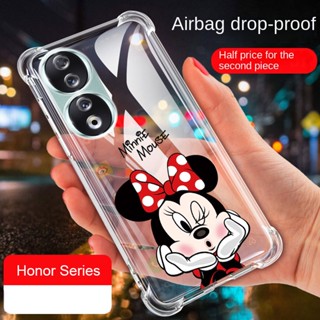 เคสโทรศัพท์มือถือ ซิลิโคนนุ่ม ใส กันกระแทก ลายมินนี่เมาส์ สําหรับ Honor 90 Pro 5G honor90 Lite X8a 5G X6s X6 Magic 5 Lite