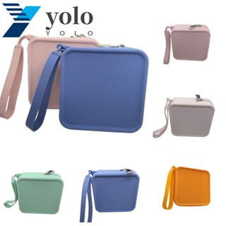 Yolo กระเป๋าใส่เหรียญ ซิลิโคน ทรงสี่เหลี่ยม ขนาดเล็ก กันน้ํา สีพื้น สร้างสรรค์ INS ลิปสติก กระเป๋าเครื่องสําอาง กลางแจ้ง