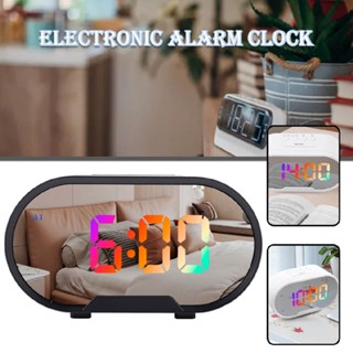 RGB Alarm Clock Digital Clocks Large Display LED Mirror Clock for Bedroom Decor