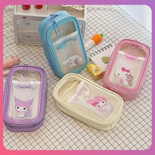 Creative Sanrio Pencil Case Kuromi My Melody Storage Bag Student Large-capacity Stationery Bag Simple Transparent Pen Box Kids Gifts Student Supplies [COD]