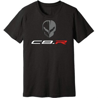 เสื้อยืด ลายโลโก้กะโหลก Jake Corvette Racing C8R สีดํา