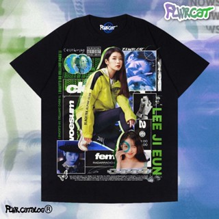 เสื้อยืดแขนสั้นคอกลมLee JI EUN TEE/FLWRCAT V2.0Cotton 100%  [S-5XL]