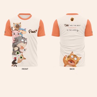 (พร้อมส่ง) เสื้อวิ่งพิมพ์ลายน้องเหมี๋ยวHappy Paws