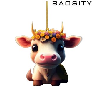 [Baosity] จี้อะคริลิค รูปวัวน่ารัก น้ําหนักเบา สําหรับแขวนตกแต่งรถยนต์ ของที่ระลึก ของสะสม ปาร์ตี้คริสต์มาส 10 ชิ้น