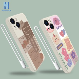 เคสโทรศัพท์มือถือ TPU นิ่ม ลายหมีหน้ายิ้ม สีขาว พร้อมสายคล้อง สําหรับ VIVO Y15S Y91C Y21 2021 Y16 Y21A Y21T Y12S Y12 Y20 Y30 Y21S Y20S Y12i Y01 Y91 Y30i Y93 Y95 Y15 Y17 Y50 Y53S Y51 2020 Y51A Y33T Y10 Y33S Y1S Y11 Y31 Y20i Y91i Y90 Y51S Y12A Y33 Y53