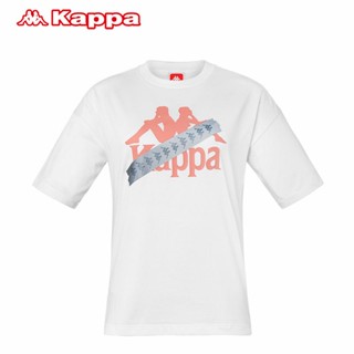 เสื้อยืดแขนสั้นลําลอง พิมพ์ลายตัวอักษร Kappa Kappa สไตล์สปอร์ต สําหรับผู้หญิง