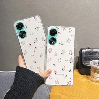 พร้อมส่ง เคสโทรศัพท์มือถือแบบนิ่ม ใส กันกระแทก กันรอยกล้อง กันรอยกล้อง ลายดอกไม้ และพืช สไตล์ใหม่ สําหรับ OPPO A78 4G 5G 2023 OppoA78