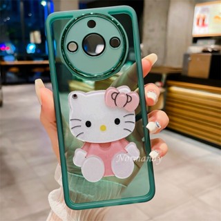 ใหม่ เคสโทรศัพท์มือถือ TPU ใส กันกระแทก ป้องกันกล้อง ลายการ์ตูน พร้อมกระจกแต่งหน้า สําหรับ Realme 11 Pro+ Pro Plus C53 C55 NFC C35 C33 4G 5G