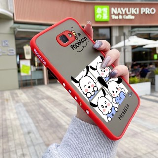 เคสซิลิโคนใส ขอบสี่เหลี่ยม กันกระแทก ลายการ์ตูน Pochacco น่ารัก สําหรับ Samsung J5 Prime J5 2015 J5008 J5009