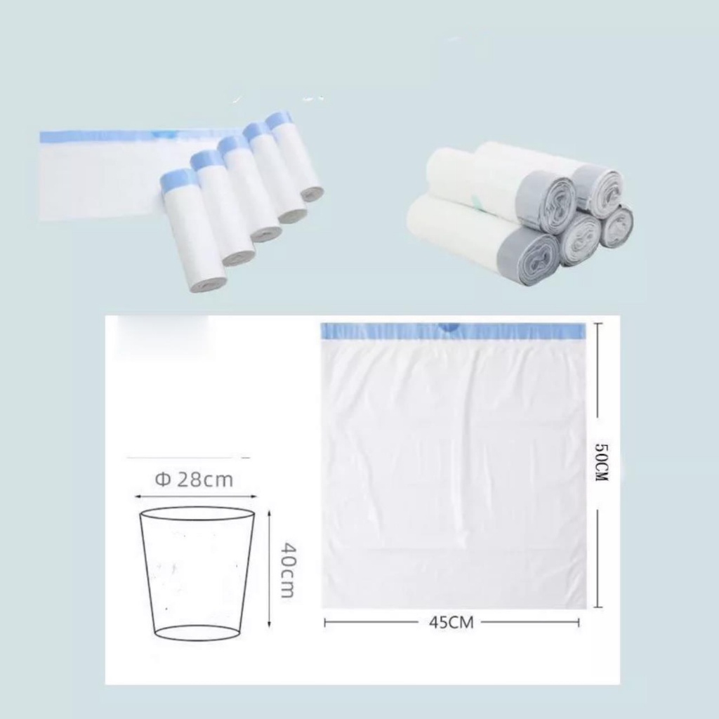 ถุงขยะ ขนาด 45x50 ซมcm พร้อมสายหูหิ้ว ดึงเชือกขึ้นก็มัด ไร้กลิ่นใช้สะดวก 1ม้วน 15ใบ TA03 - รูปที่ 6