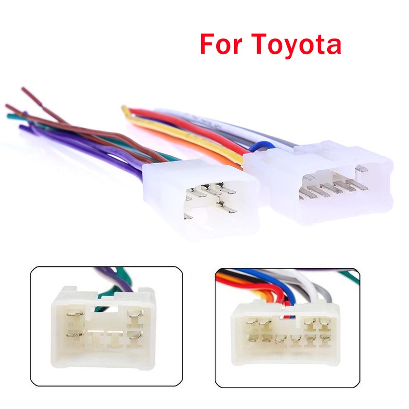 Vodool อะแดปเตอร์แปลงสายเคเบิล เครื่องเล่นซีดี วิทยุ สเตอริโอ สําหรับรถยนต์ Toyota 2 ชิ้น